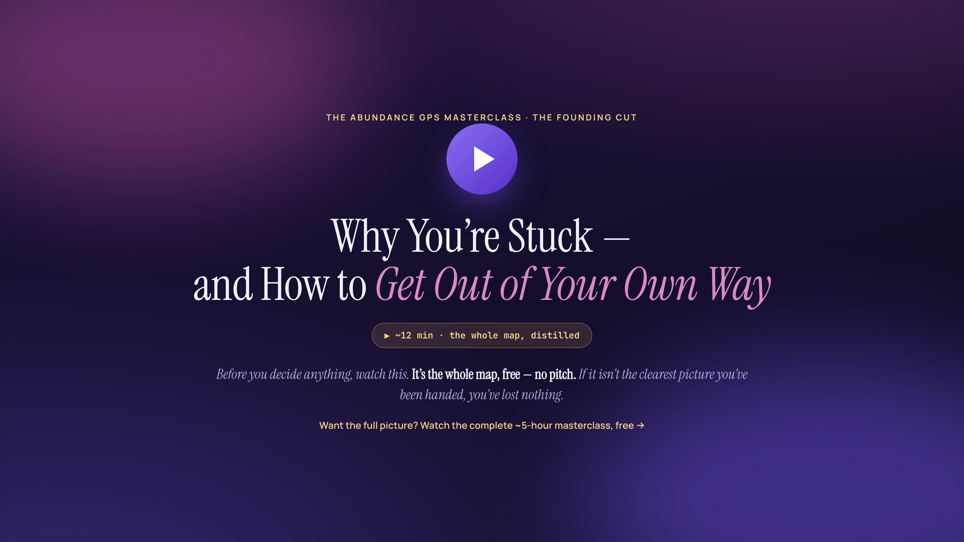 The Abundance GPS Masterclass — watch the founding cut