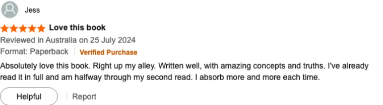 Verified reader review on Amazon