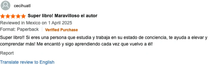 Verified reader review on Amazon