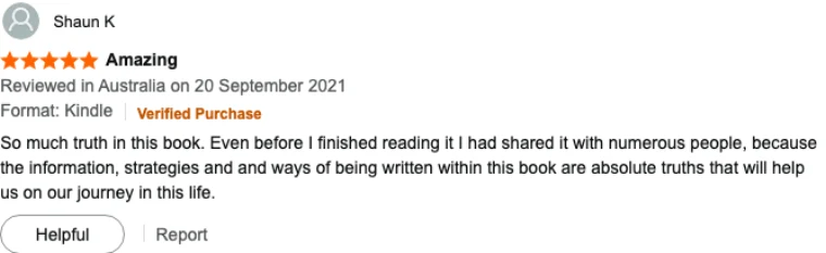Verified reader review on Amazon
