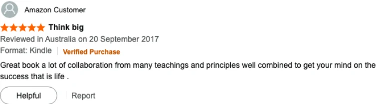 Verified reader review on Amazon