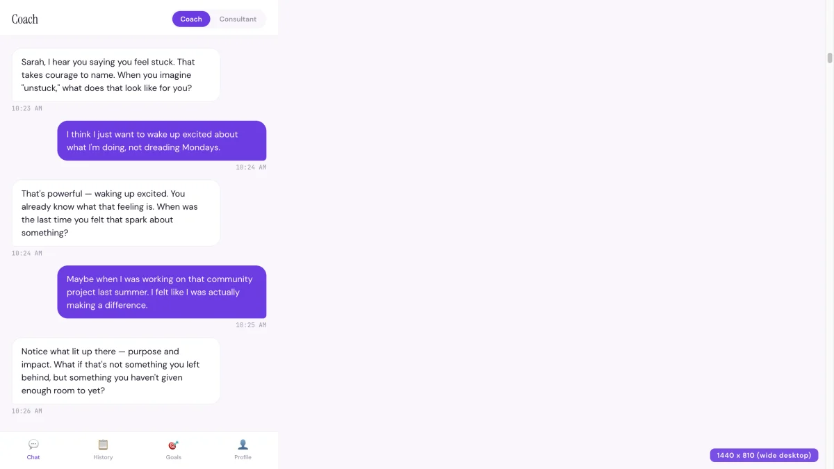 AI Quantum Growth Coach — product screenshot
